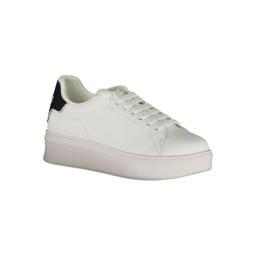 Athletic Sneakers by Gaelle Paris for women in polyethylene white features an stately silhouette, showcasing the signature athletic style of the Women's Athletic Polyethylene Sneakers collection with a truly stately finish.