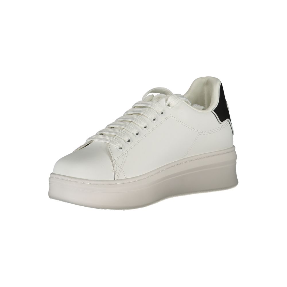 Athletic Sneakers by Gaelle Paris for women in polyethylene white showcases a architectural silhouette, artfully capturing the essence of the Women's Athletic Polyethylene Sneakers with its signature architectural athletic style construction.