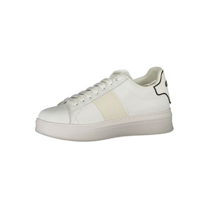 Athletic Sneakers by Gaelle Paris for men in polyethylene white showcases a architectural silhouette, artfully capturing the essence of the Men's Athletic Polyethylene Sneakers with its signature architectural athletic style construction.