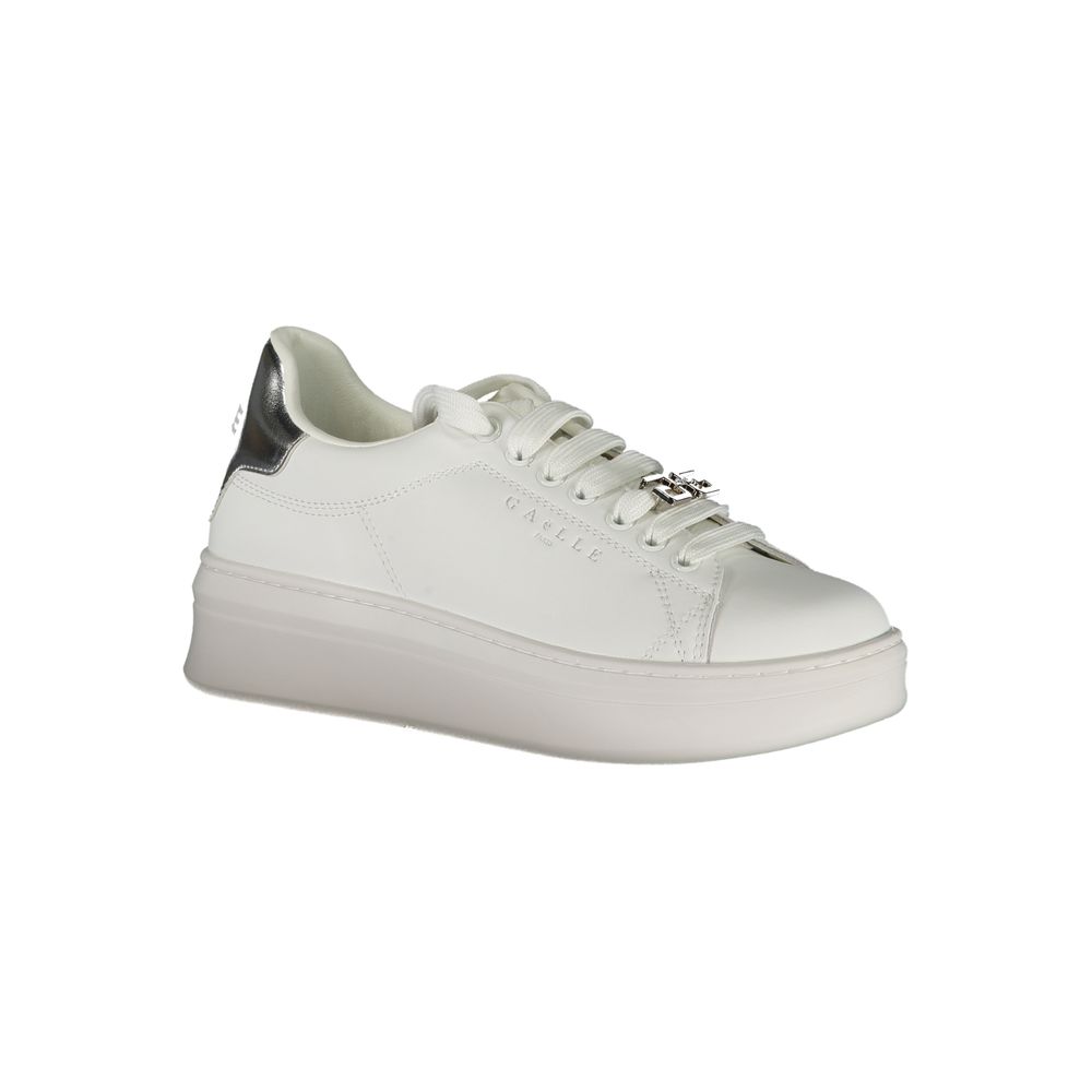 Athletic Sneakers by Gaelle Paris for women in polyurethane white features an architectural silhouette from the Women's Athletic Polyurethane Sneakers collection, showcasing a architectural athletic style for a architectural look.