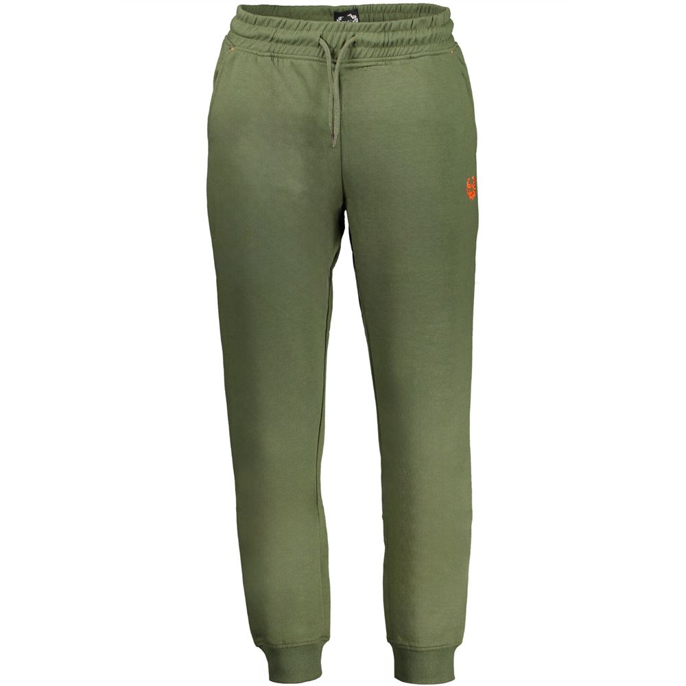 Joggers by Gianmarco Venturi for men in cotton green features a polished silhouette with a polished athletic, reaching a polished long and finished with a polished .