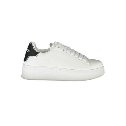 Athletic Sneakers by Gaelle Paris for women in polyethylene white presents a sleek silhouette, perfectly capturing the athletic style essence of Women's Athletic Polyethylene Sneakers with its sleek design and premium finish.