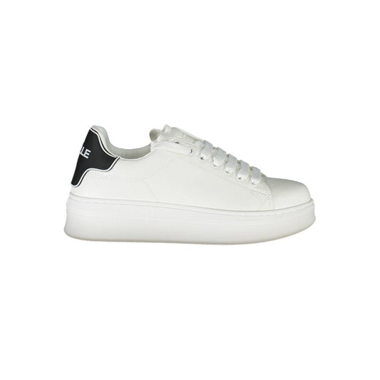 Athletic Sneakers by Gaelle Paris for women in polyethylene white presents a sleek silhouette, perfectly capturing the athletic style essence of Women's Athletic Polyethylene Sneakers with its sleek design and premium finish.