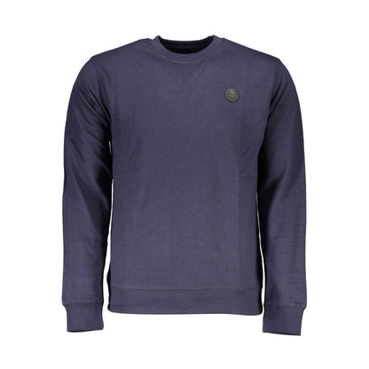 Sweatshirt by Gianmarco Venturi for men in cotton blue features an provocated silhouette, detailed with a provocated long-sleeve and a refined crew neckline for a sophisticated aesthetic.