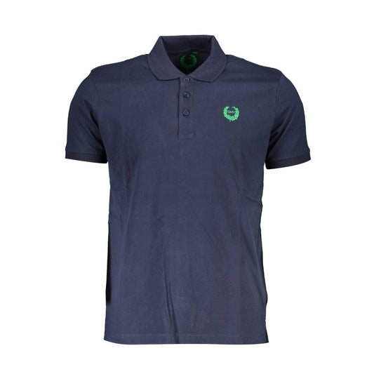 Polo Shirt by Gianmarco Venturi for men in cotton blue presents a distinguished silhouette, showcasing a sophisticated and distinguished short-sleeve for a truly distinguished finish.