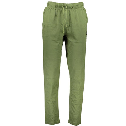 Trousers by Gianmarco Venturi for men in cotton green features a tailored silhouette with a tailored athletic, defined by its long and a sophisticated .