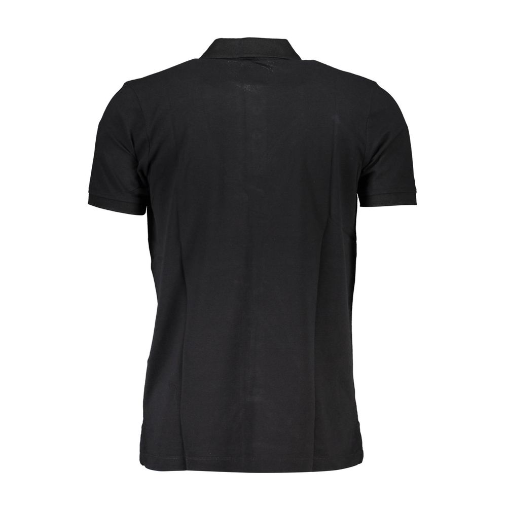 Polo Shirt by Gianmarco Venturi for men in cotton black showcases a sharp silhouette, detailed with a refined and sharp for a sophisticated finish.
