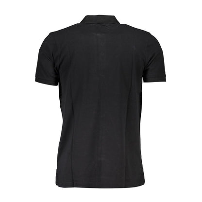 Polo Shirt by Gianmarco Venturi for men in cotton black showcases a sharp silhouette, detailed with a refined and sharp for a sophisticated finish.