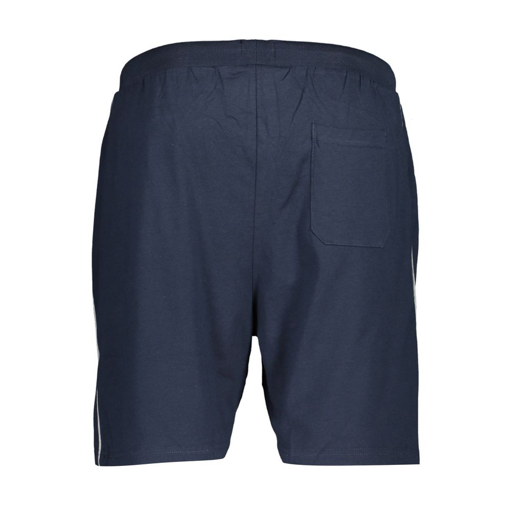 Activewear Shorts by Gianmarco Venturi for men in cotton blue & signature features a kinetic silhouette, showcasing seamless & adjustable-waistband with a kinetic , short, and for a premium athletic look.
