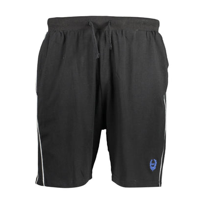 Swim Shorts by Gianmarco Venturi for men in cotton polyester black & white presents a beach chic silhouette from the Track Men's Cotton Polyester Swim Shorts collection, showcasing a beach chic cut for a refined poolside look.