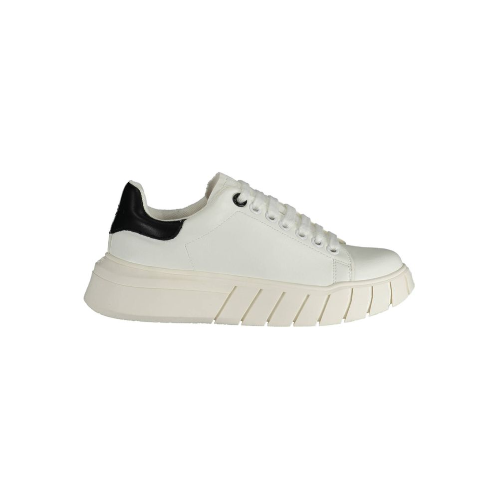 Sneakers by Gaelle Paris for women in polyester white features an opulent silhouette from the Women's Chunky Polyester Sneakers collection, showcasing a signature chunky style with an opulent finish.
