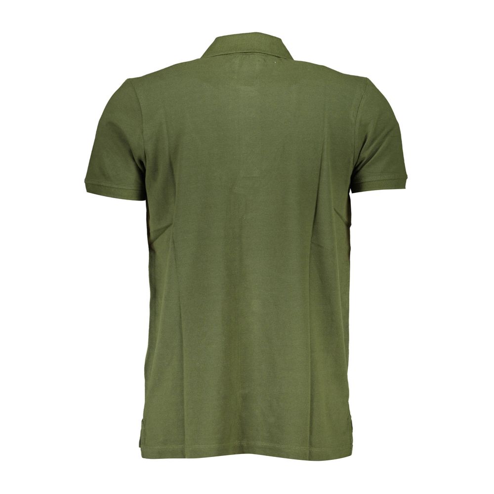 Polo Shirt by Gianmarco Venturi for men in cotton green presents a crisp silhouette, artfully detailed with a crisp and crisp .