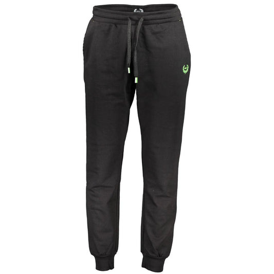 Joggers by Gianmarco Venturi for men in cotton black presents a tailored silhouette, showcasing a tailored athletic and long cut with a refined for a truly tailored aesthetic.