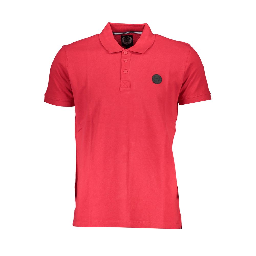 Polo Shirt by Gianmarco Venturi for men in cotton red showcases a sharp silhouette, detailed with a refined and sharp short-sleeve for a sophisticated finish.