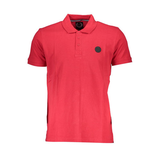 Polo Shirt by Gianmarco Venturi for men in cotton red showcases a sharp silhouette, detailed with a refined and sharp short-sleeve for a sophisticated finish.