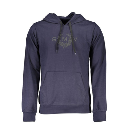 Hooded Sweatshirt Hoodie by Gianmarco Venturi for men in cotton blue & print showcases a city-ready silhouette, artfully detailed with a signature hooded neckline and for a city-ready finish.
