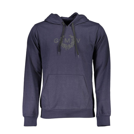 Hooded Sweatshirt Hoodie by Gianmarco Venturi for men in cotton blue & print showcases a city-ready silhouette, artfully detailed with a signature hooded neckline and for a city-ready finish.