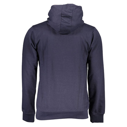Hooded Sweatshirt Hoodie by Gianmarco Venturi for men in cotton blue & print features a slouchy chic silhouette, detailed with a slouchy chic and a signature for an elevated aesthetic.