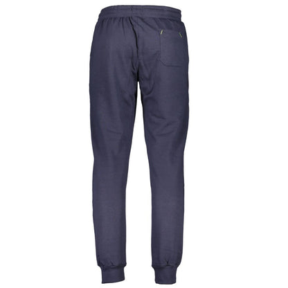 Joggers by Gianmarco Venturi for men in cotton blue features an sartorial and long with a cut for a sartorial finish.