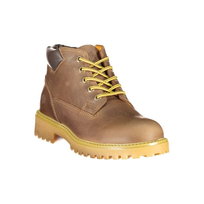 Lace-Up Boots by Lumberjack for men in leather & cotton brown showcases a aeronautic silhouette as Men's Leather & Cotton Lace-Up Boots, artfully defined by a aeronautic and a aeronautic .
