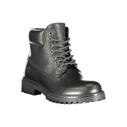 Lace-Up Boots by Lumberjack for men in polyester polyurethane leather black showcases a ergonomic silhouette from the Men's Polyester Polyurethane Leather Lace-Up Boots collection, featuring a ergonomic and a ergonomic .