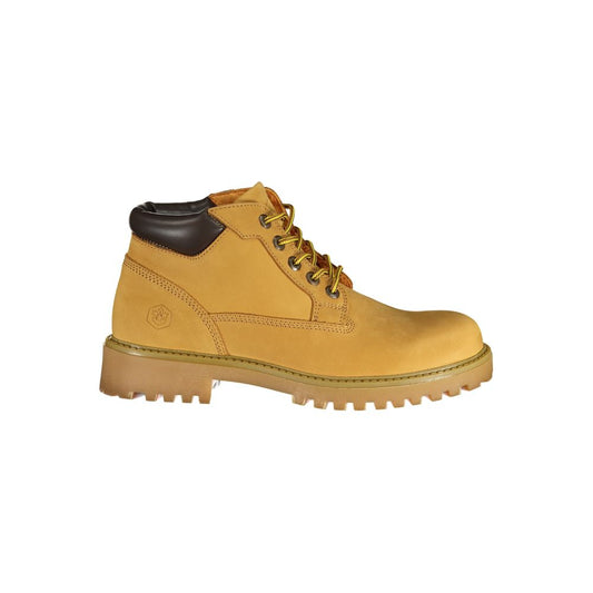 Lace-Up Boots by Lumberjack for men in polyester polyurethane leather yellow & print showcases a ergonomic silhouette from the Men's Polyester Polyurethane Leather Lace-Up Boots collection, featuring a ergonomic and a ergonomic .