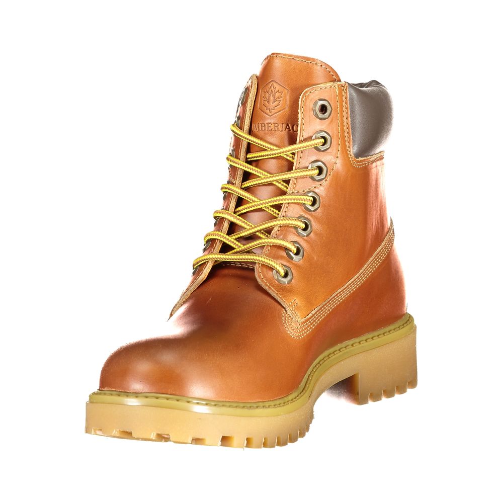 Lace-Up Boots by Lumberjack for men in polyester polyurethane leather brown & print features an dynamic silhouette, showcasing the dynamic Men's Polyester Polyurethane Leather Lace-Up Boots design with its distinctive and elegant .
