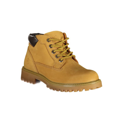 Lace-Up Boots by Lumberjack for men in polyester polyurethane leather yellow & print features an aerodynamic silhouette from the Men's Polyester Polyurethane Leather Lace-Up Boots collection, showcasing a aerodynamic and refined for an aerodynamic look.