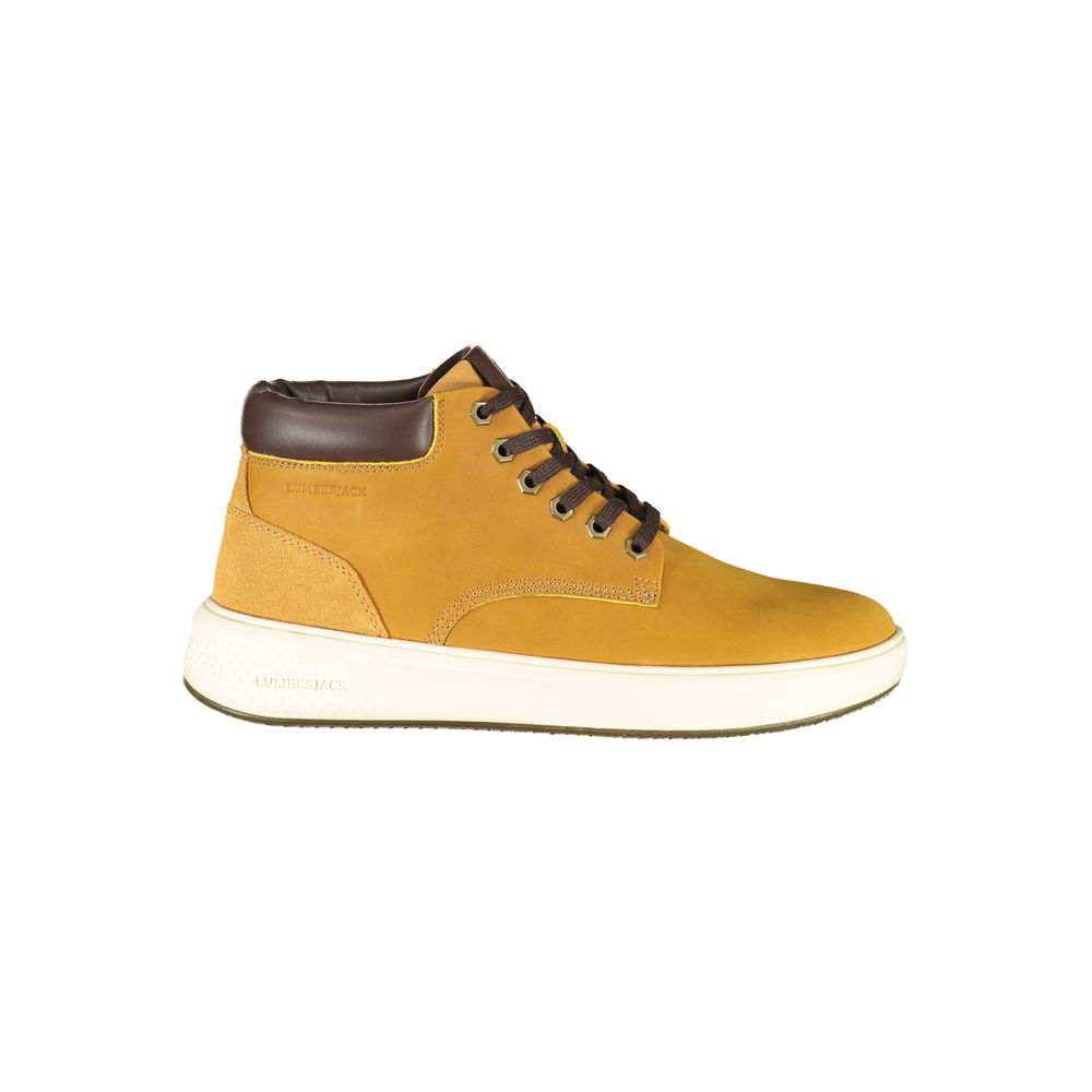 Sneakers by Lumberjack for men in polyester & polyurethane black & yellow features an opulent silhouette from the The Blend Men's High-Top Polyester & Polyurethane Sneakers collection, showcasing a signature high-top style with an opulent finish.