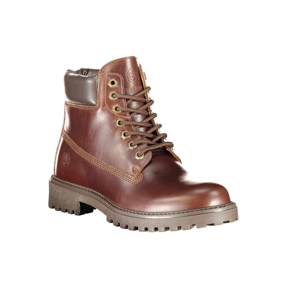 Lace-Up Boots by Lumberjack for men in polyester brown & print features an high-performance silhouette, showcasing the sophisticated design of the Men's Polyester Lace-Up Boots with a and a refined .