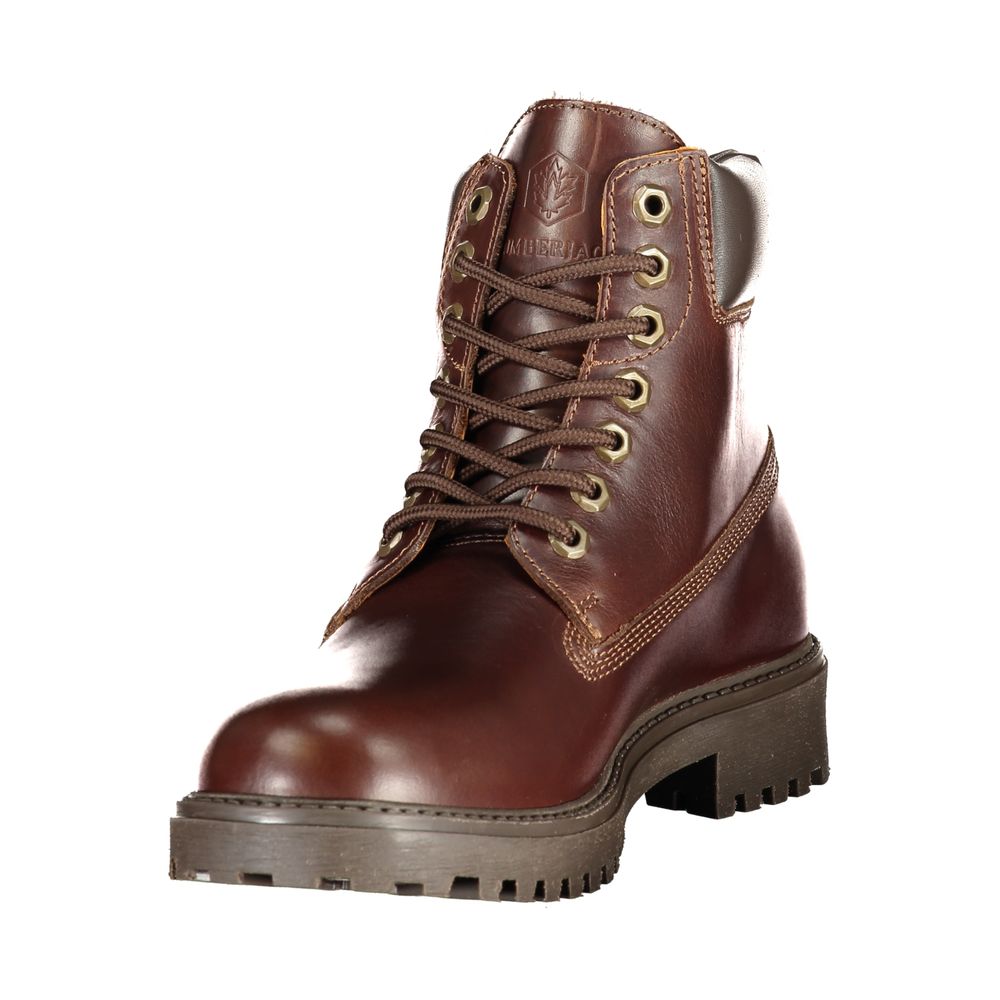 Lace-Up Boots by Lumberjack for men in polyester brown & print features an dynamic silhouette, showcasing the dynamic Men's Polyester Lace-Up Boots design with its distinctive and elegant .