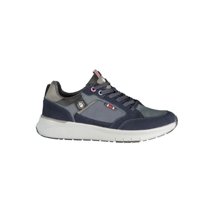 Lumberjack Heart Men's Athletic Polyester Polyurethane Leather Sneakers - Blue Brown Signature