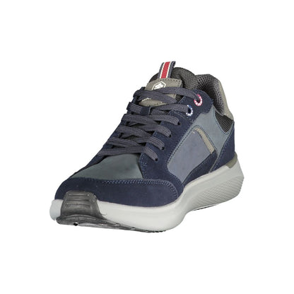 Lumberjack Heart Men's Athletic Polyester Polyurethane Leather Sneakers - Blue Brown Signature