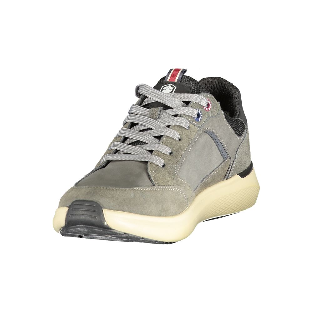 Athletic Sneakers by Lumberjack for men in polyester & polyurethane gray features an architectural silhouette from the Men's Athletic Polyester & Polyurethane Sneakers collection, showcasing a architectural athletic style for a architectural look.