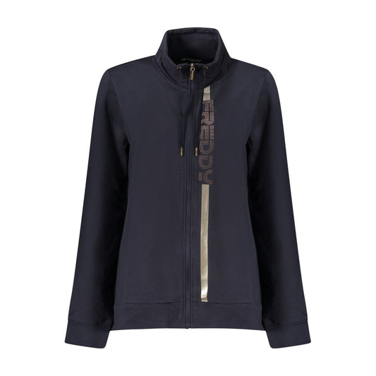 Sweatshirt by Freddy for women in cotton & rhinestone blue features an provocated silhouette, detailed with a provocated and a refined for a sophisticated aesthetic.