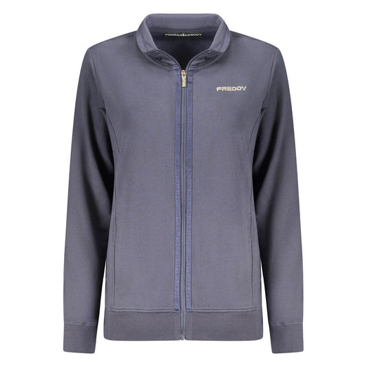 Sweatshirt by Freddy for women in cotton blue & print showcases a slouchy chic silhouette, artfully detailed with a slouchy chic and for a slouchy chic finish.