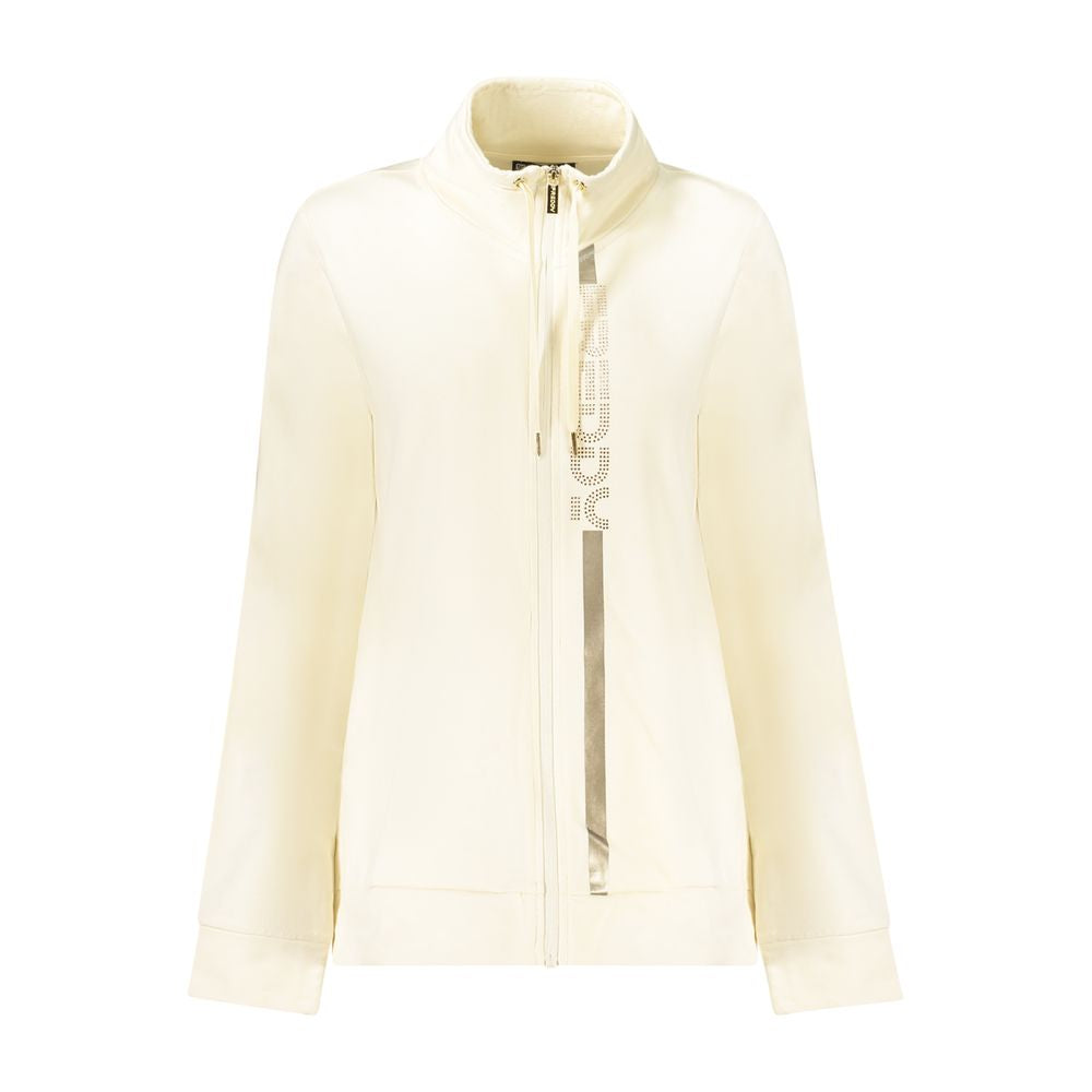 Sweatshirt by Freddy for women in stretch cotton & rhinestone white & signature showcases a slouchy chic silhouette, artfully detailed with a slouchy chic and for a slouchy chic finish.