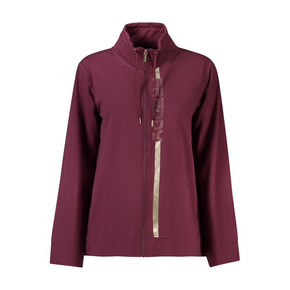 Sweatshirt by Freddy for women in stretch cotton plush & rhinestones purple & violet features an enviable silhouette, showcasing a premium and refined for a truly enviable finish.