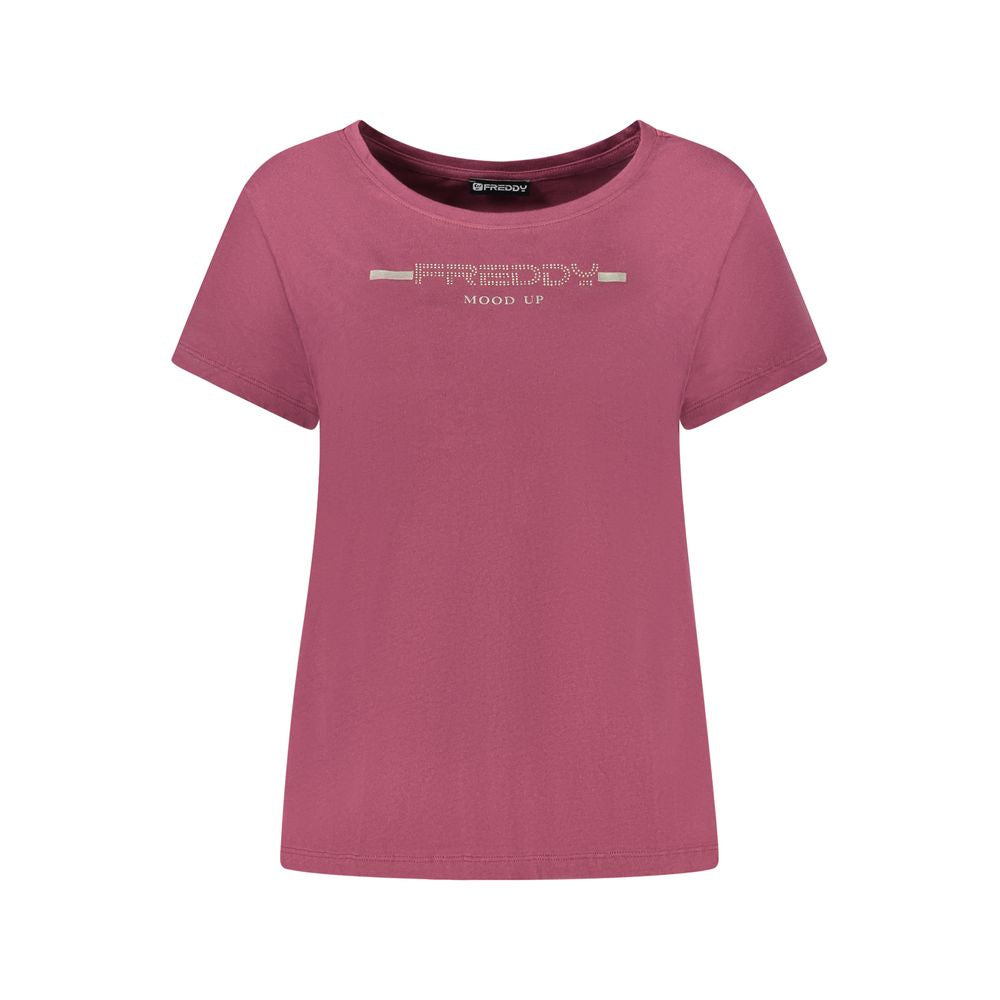 T-Shirt by Freddy for women in leather cotton polyester polyurethane green & purple features an edgy silhouette, meticulously detailed with a sophisticated and for a truly edgy finish.