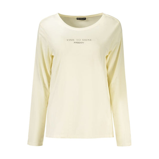 Sweatshirt by Freddy for women in stretch cotton white features an provocated silhouette, detailed with a provocated long-sleeve and a refined for a sophisticated aesthetic.
