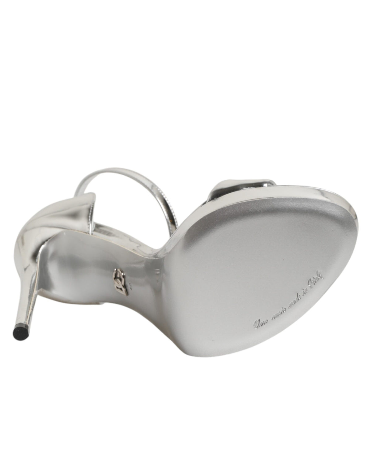 Dolce & Gabbana Women's Polyester Polyurethane & Goat Leather Platform Stiletto Sandals - Silver Signature