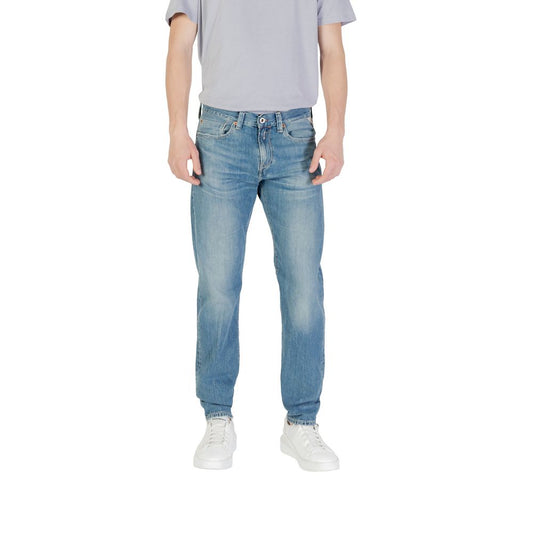 Jeans by Replay for men in denim cotton blue features an sartorial skinny & slim and long with a cut for a sartorial finish.