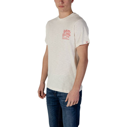 T-Shirt by Replay for men in cotton blue & cream showcases a unassuming silhouette, artfully detailed with a refined crew neckline and unassuming for a sophisticated, contemporary look.