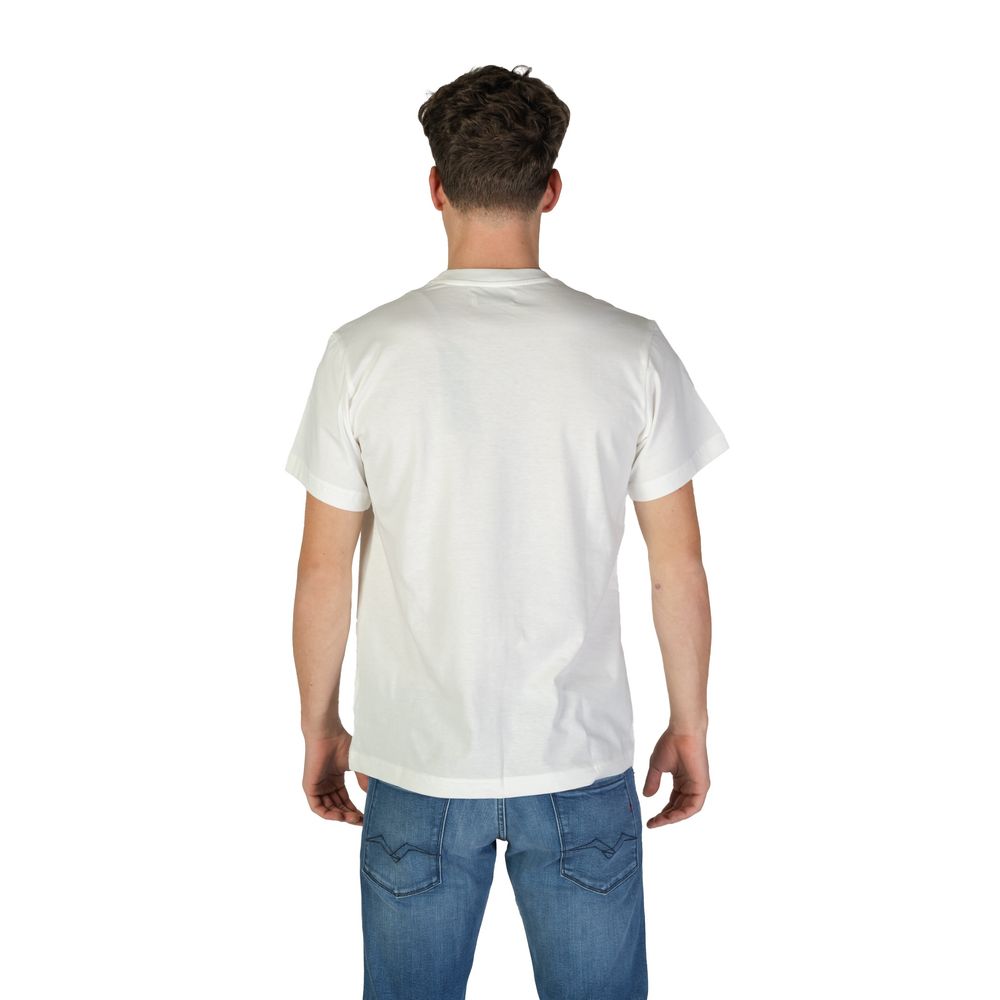 T-Shirt by Replay for men in cotton white showcases a fashionable silhouette, elegantly detailed with a fashionable and for a sophisticated, high-fashion look.