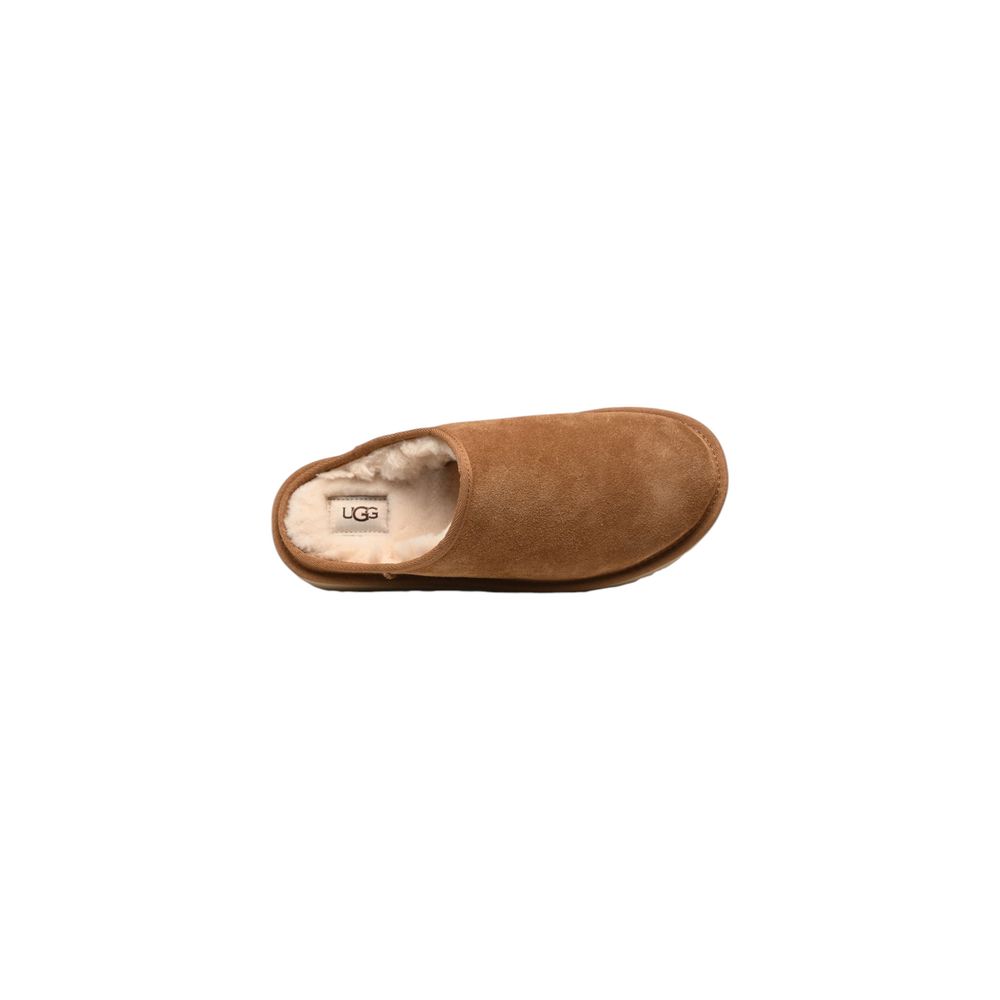Clogs Slippers Flat Shoes by UGG for men in suede leather beige showcases a statuesque Men's Suede Leather Clogs Slippers Flat Shoes aesthetic with a and .