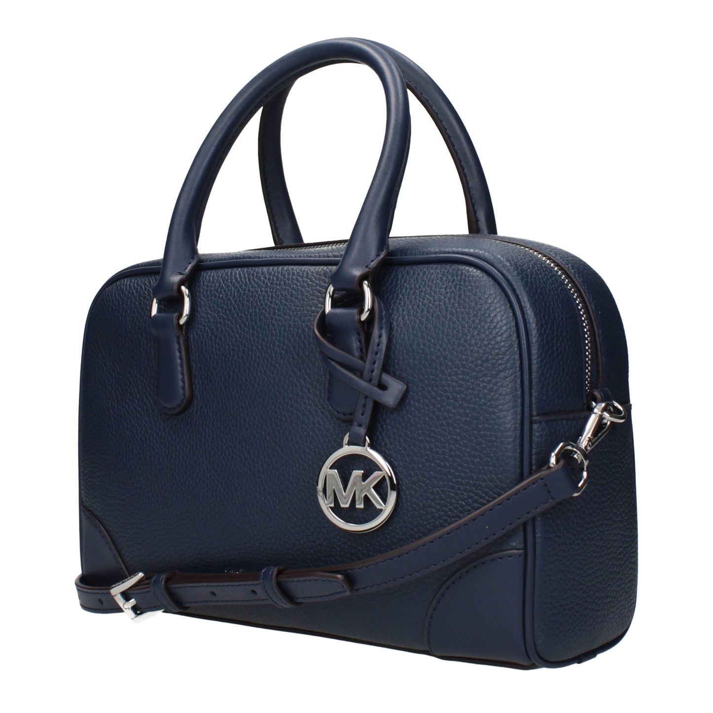Handbag by Michael Kors for women in leather blue features an refined silhouette, showcasing a secure , ample , and versatile adjustable-strap for a sophisticated refined aesthetic.