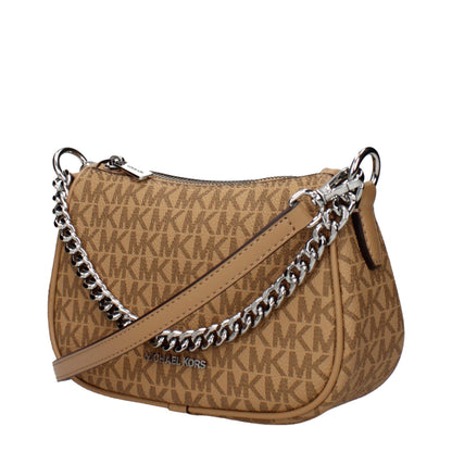 Handbag by Michael Kors for women in fabric brown features a signature silhouette, showcasing a secure and signature with versatile adjustable-strap for a sophisticated look.