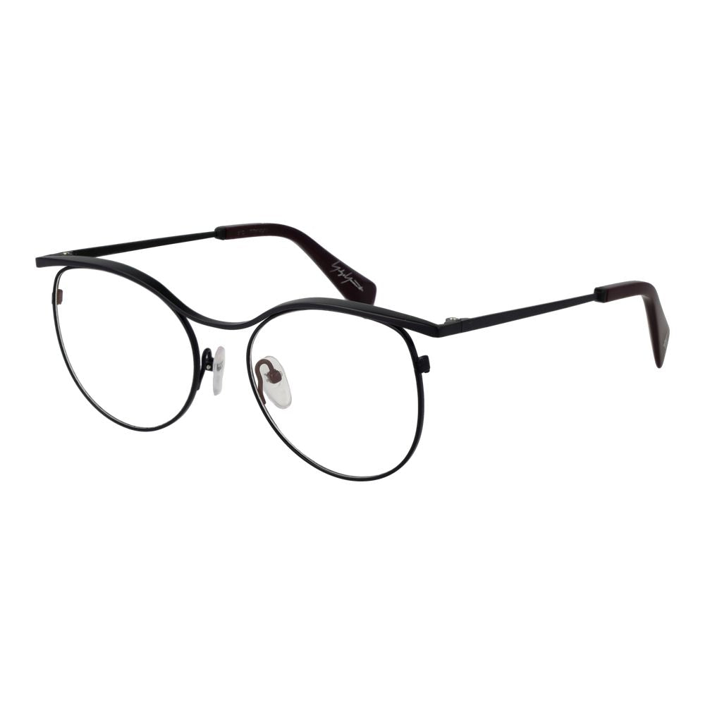 Eyeglasses Frames by Yohji Yamamoto for women in metal black features an refined silhouette, showcasing the refined black coloured frame and sophisticated full-frame frame design.