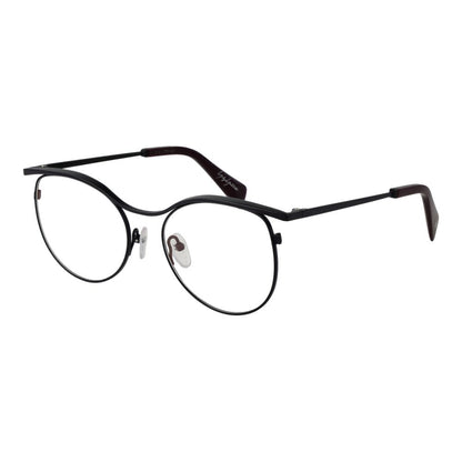 Eyeglasses Frames by Yohji Yamamoto for women in metal black features an refined silhouette, showcasing the refined black coloured frame and sophisticated full-frame frame design.