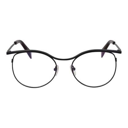 Eyeglasses Frames by Yohji Yamamoto for women in metal and black showcases a refined silhouette, detailed with a black coloured frame finish and a sophisticated full-frame frame design.